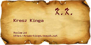 Kresz Kinga névjegykártya